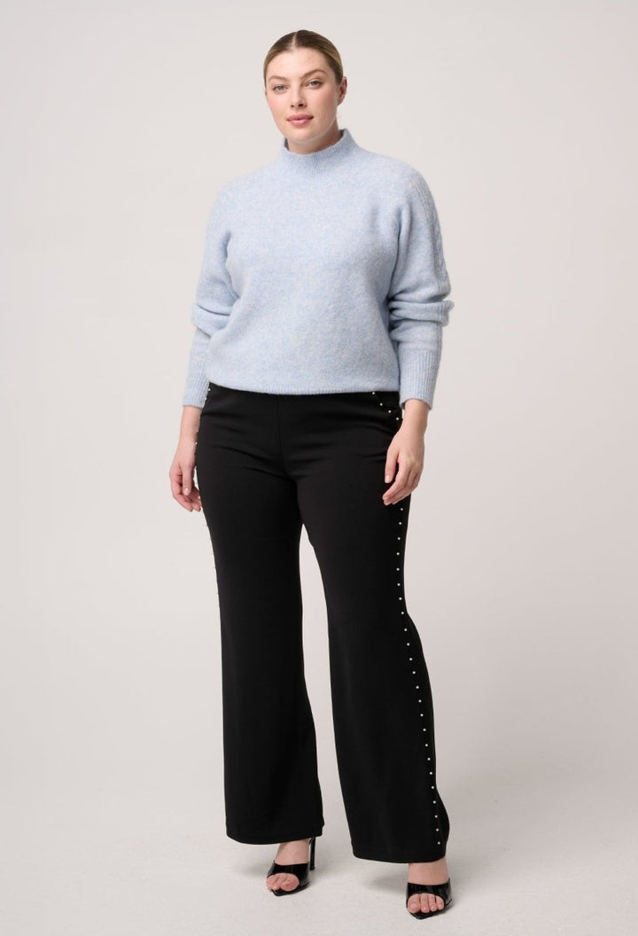 Savanna Alpaca Blend Fluffy Sweater in Blue Frost OnceWas