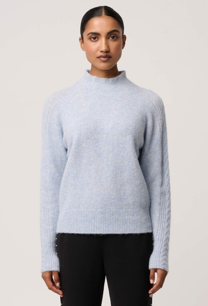 Savanna Alpaca Blend Fluffy Sweater in Blue Frost OnceWas