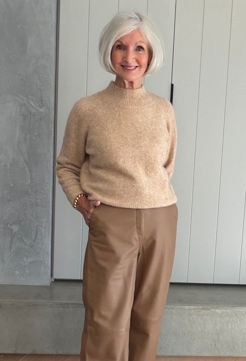 Savanna Alpaca Wool Blend Fluffy Sweater in Almond Knit Once Was