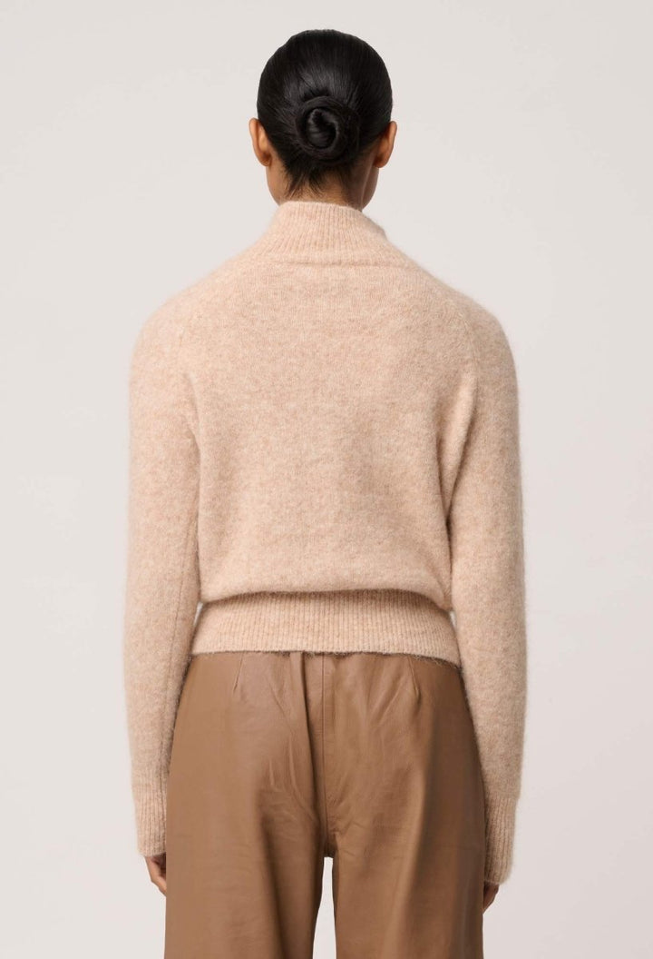 Savanna Alpaca Wool Blend Fluffy Sweater in Almond Knit Once Was