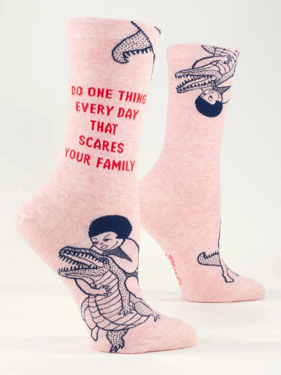 Scares Your Family Women's Socks Crew by BlueQ Blue Q Socks
