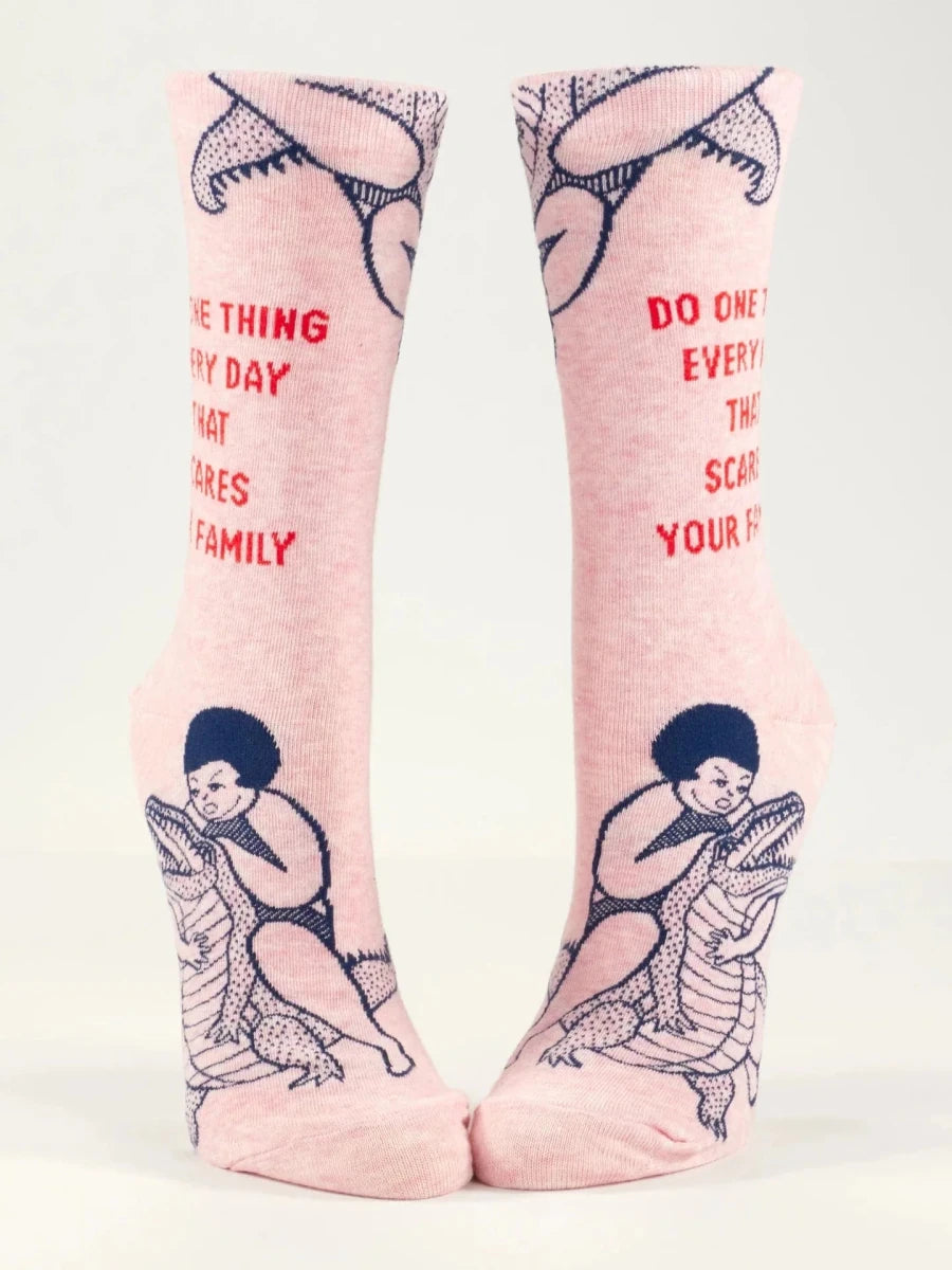Scares Your Family Women's Socks Crew by BlueQ Blue Q Socks
