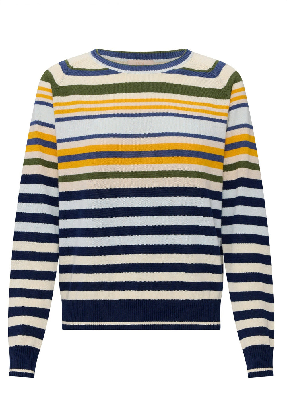 Sela Spring Multi Stripe Knit - Ink/Mist/Saffron knits POL