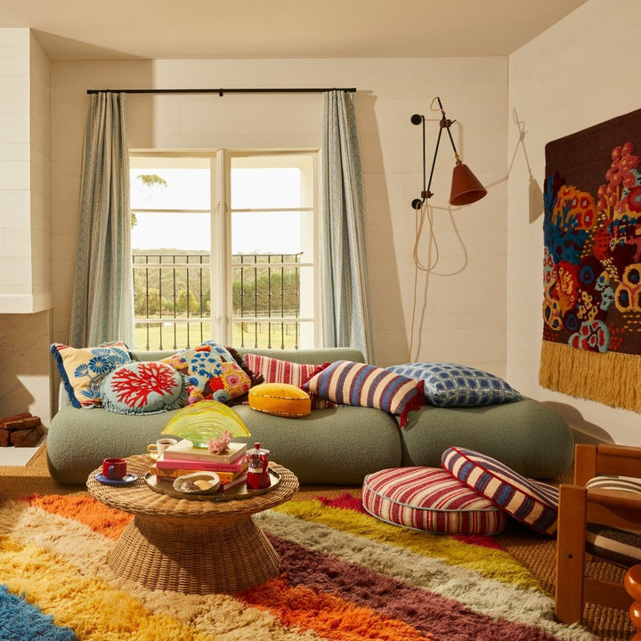 Selene Woven Cushion - Azure - Stanleyandstone