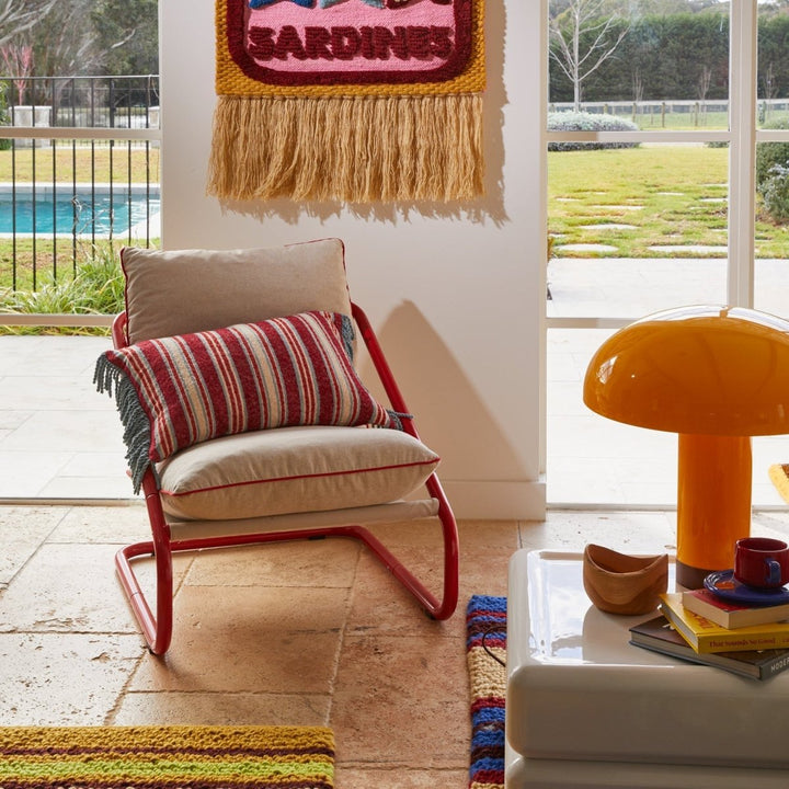 Selene Woven Cushion - Crimson - Stanleyandstone