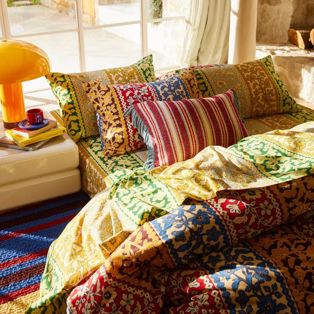 Selene Woven Cushion - Crimson - Stanleyandstone