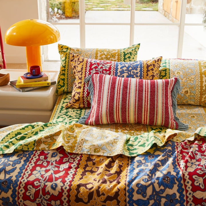 Selene Woven Cushion - Crimson - Stanleyandstone