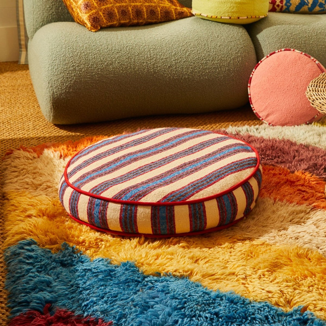 Selene Woven Floor Cushion - Azure - Stanleyandstone