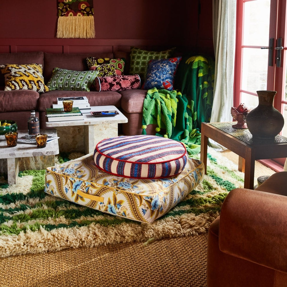 Selene Woven Floor Cushion - Azure - Stanleyandstone