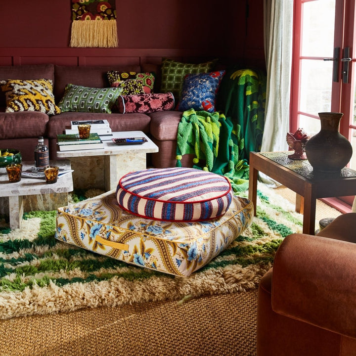 Selene Woven Floor Cushion - Azure - Stanleyandstone