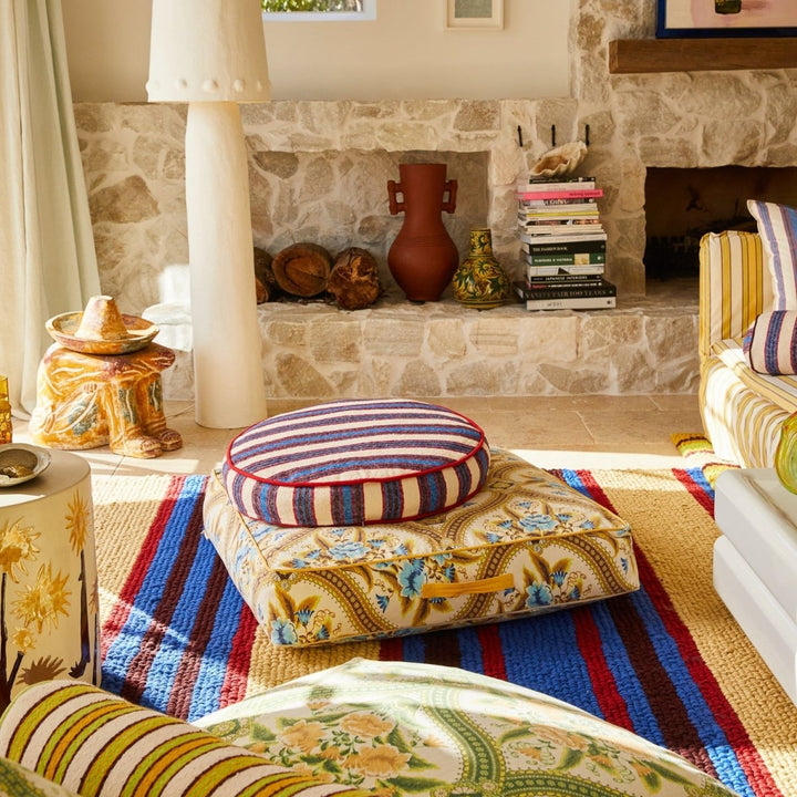 Selene Woven Floor Cushion - Azure - Stanleyandstone