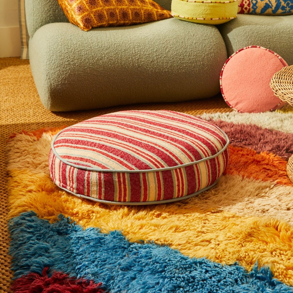 Selene Woven Floor Cushion - Crimson - Stanleyandstone