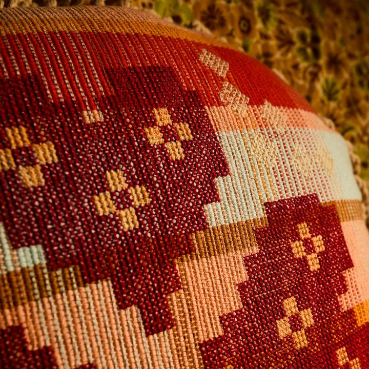 Shiloh Cross-Stitched Embroidered Cushion - Stanleyandstone