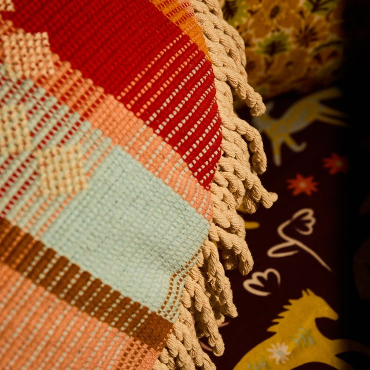 Shiloh Cross-Stitched Embroidered Cushion - Stanleyandstone