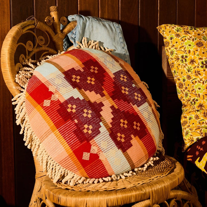 Shiloh Cross-Stitched Embroidered Cushion - Stanleyandstone