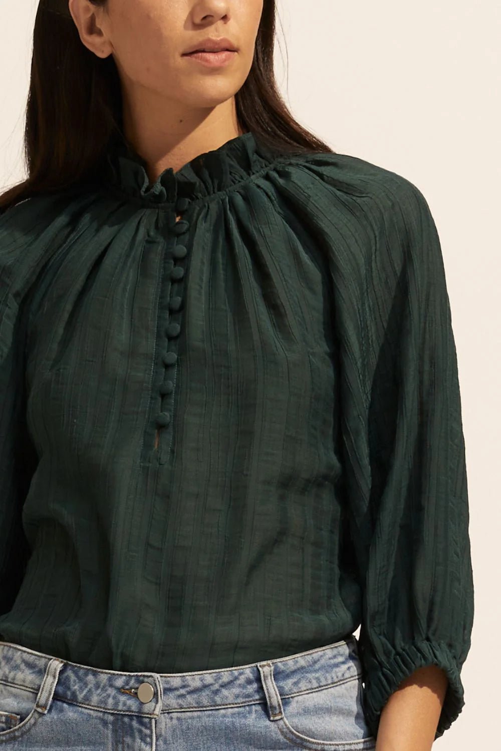 Siesta Top - Green blouse Zoe Kratzmann