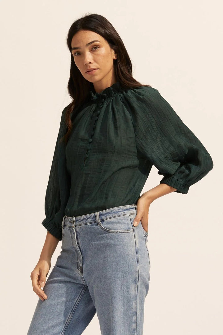 Siesta Top - Green blouse Zoe Kratzmann