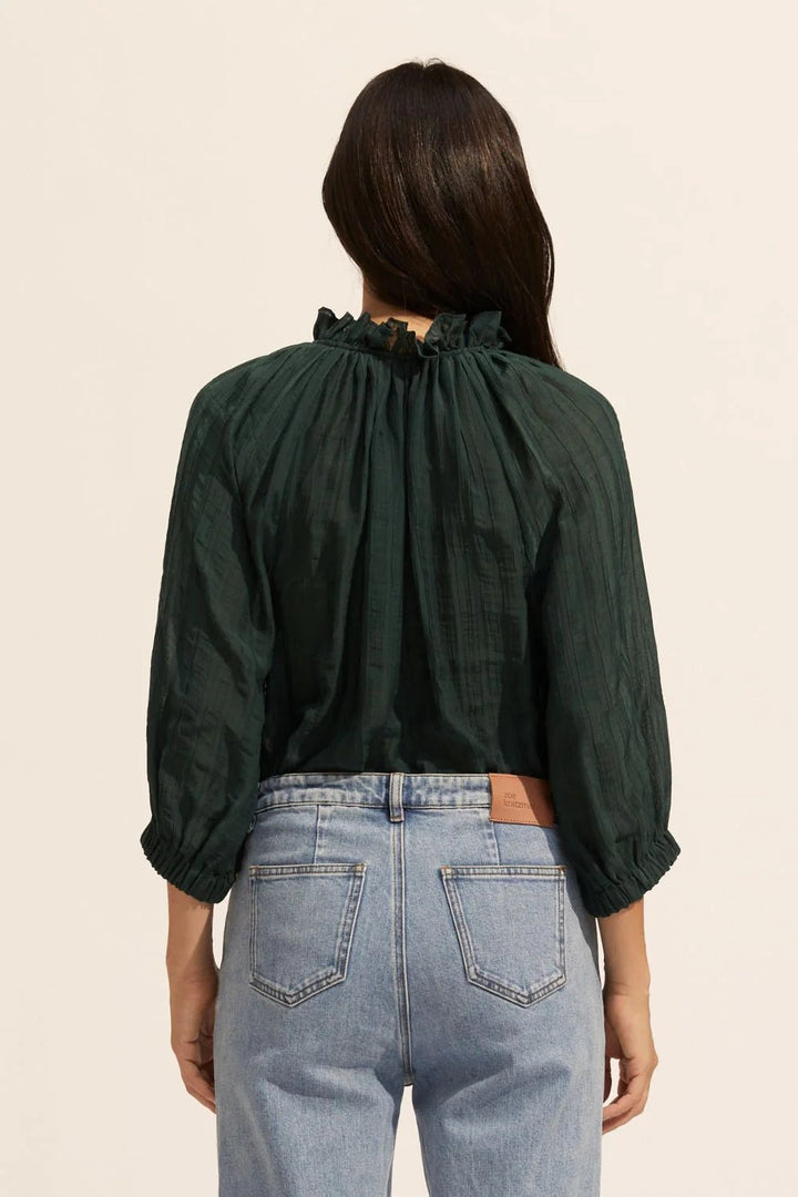 Siesta Top - Green blouse Zoe Kratzmann