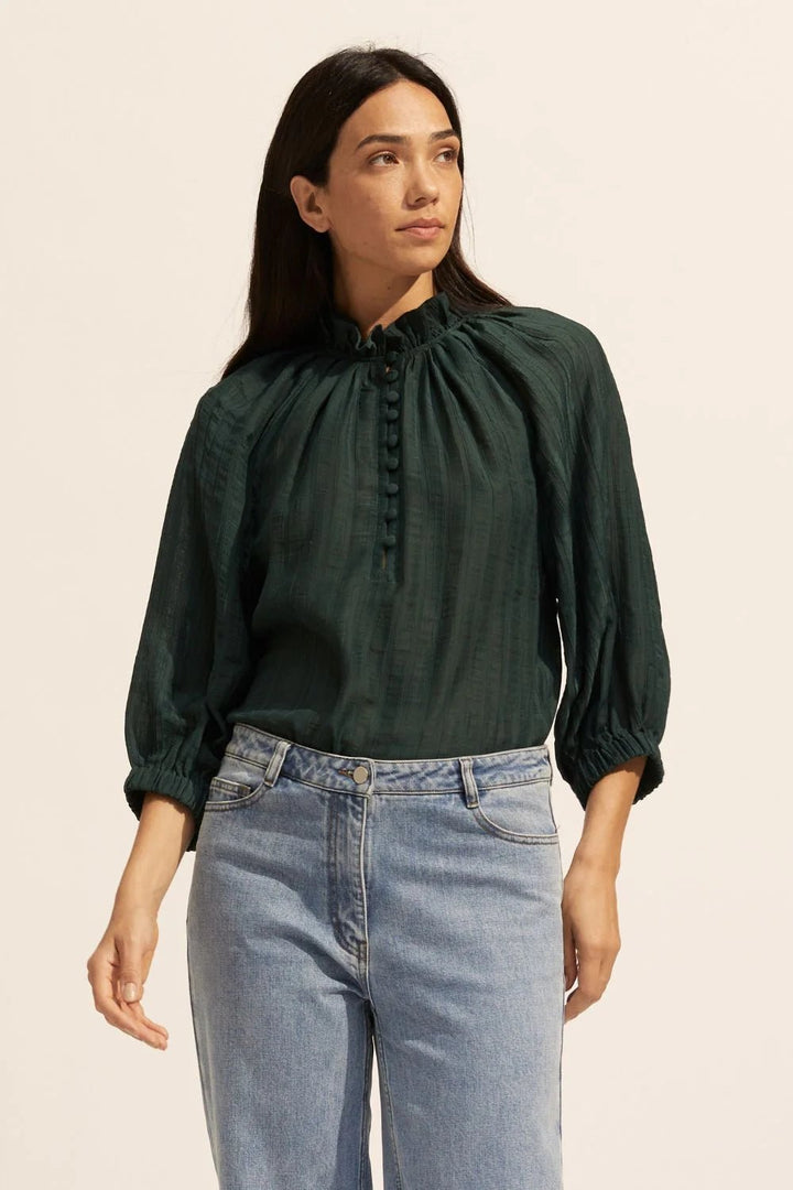 Siesta Top - Green blouse Zoe Kratzmann