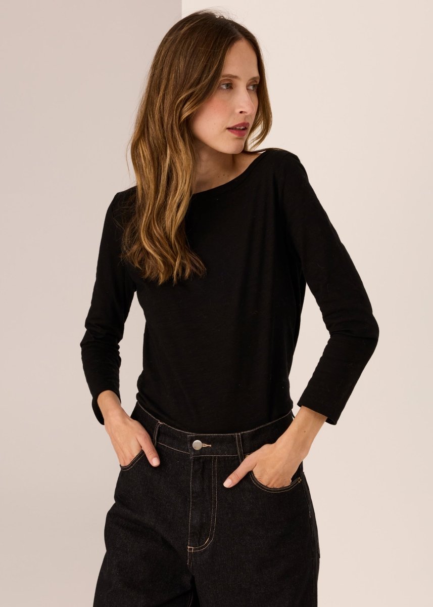 Silas Boat Neck Tee - chocolate knit POL