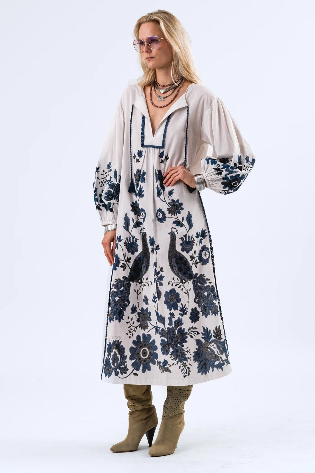 Silo Maxi Dress 3/4 Creme dress Lollys Laundry