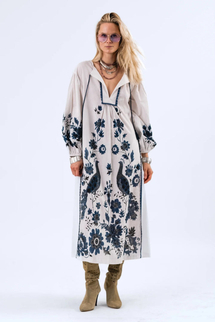 Silo Maxi Dress 3/4 Creme dress Lollys Laundry