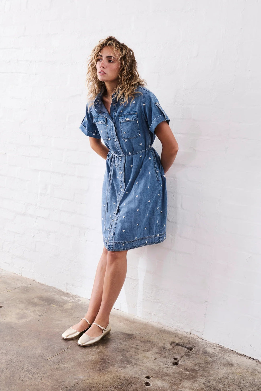 Simone Dress | Heart - 70s Blue dress Kireina