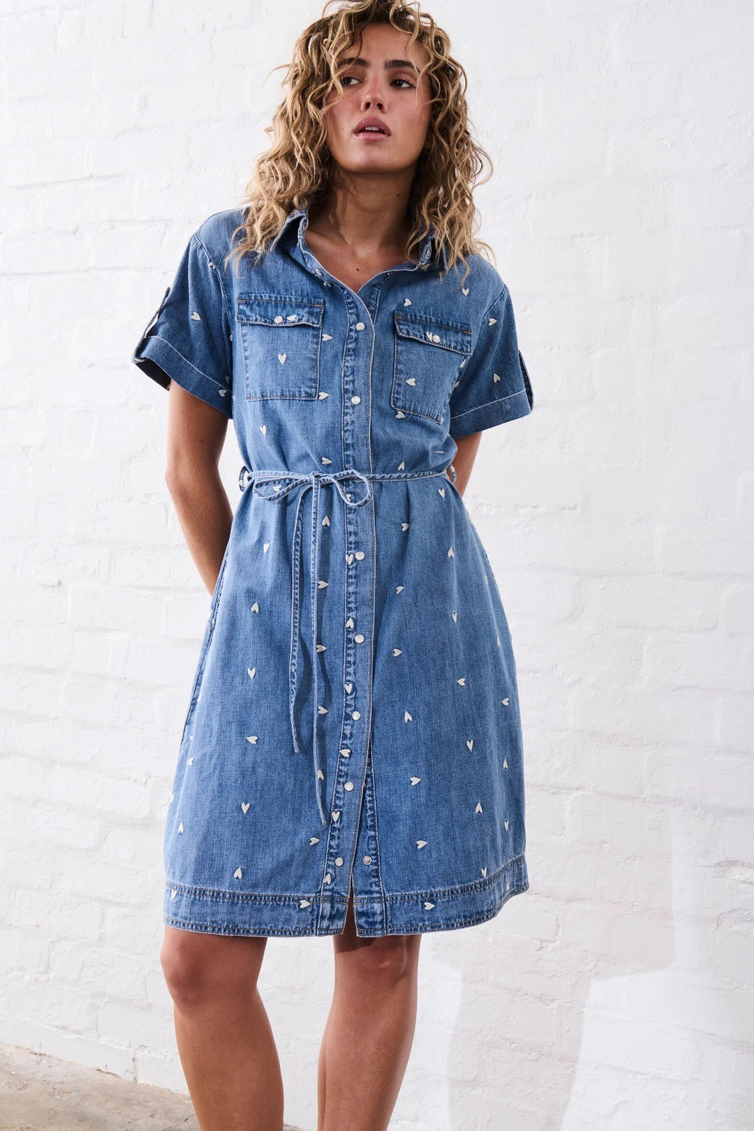 Simone Dress | Heart - 70s Blue dress Kireina