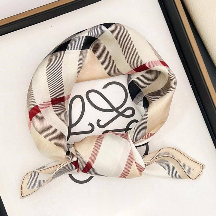 Simple Plaid 100% Mulberry Silk Scarf Stanleyandstone