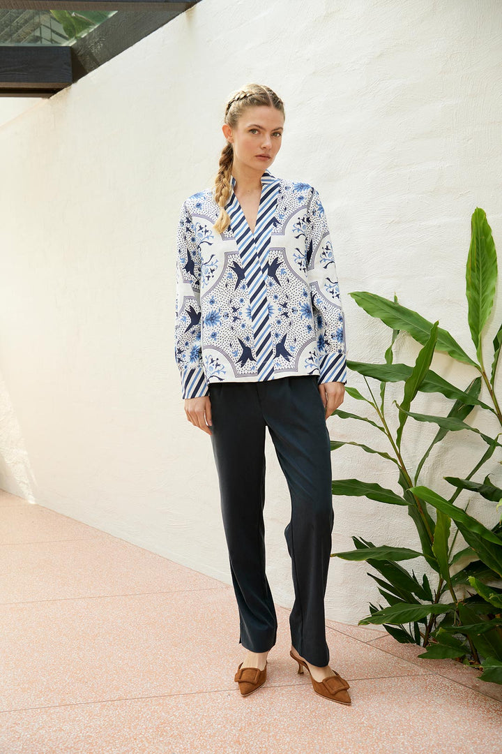 Sky Bird Blouse White Shirt The Dreamer Label