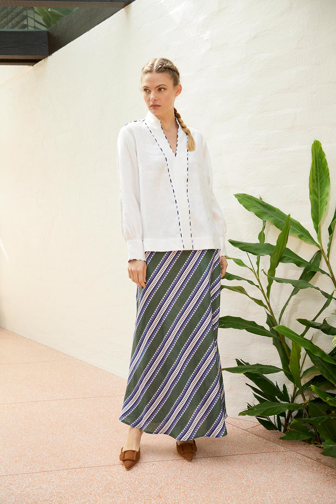 Sky LInen Blouse White Shirt The Dreamer Label