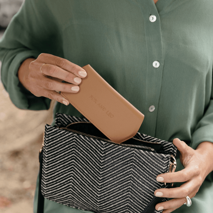 Slimline Glasses Case - Tan Fox and Leo