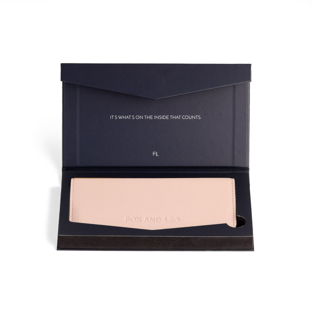 Slimline Wallet - Blush glasses case Fox and Leo
