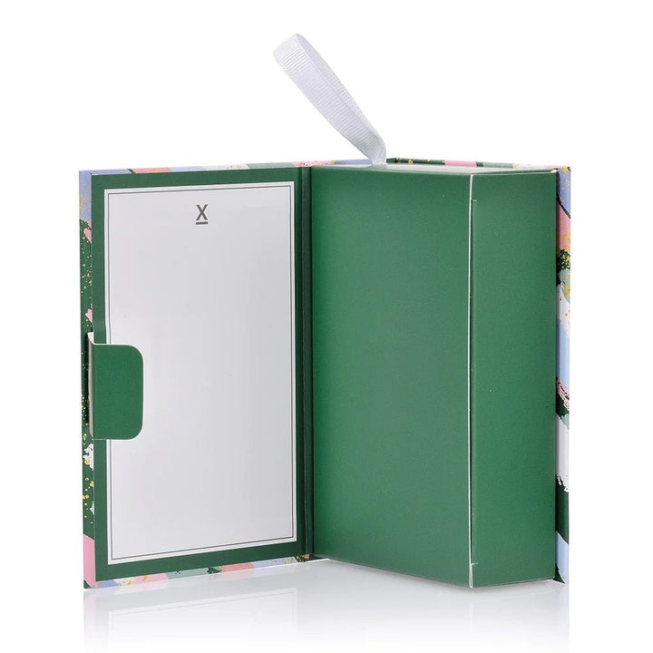Soap Book Hanging - green with Pastels Xmas Baubles soap HUXTER