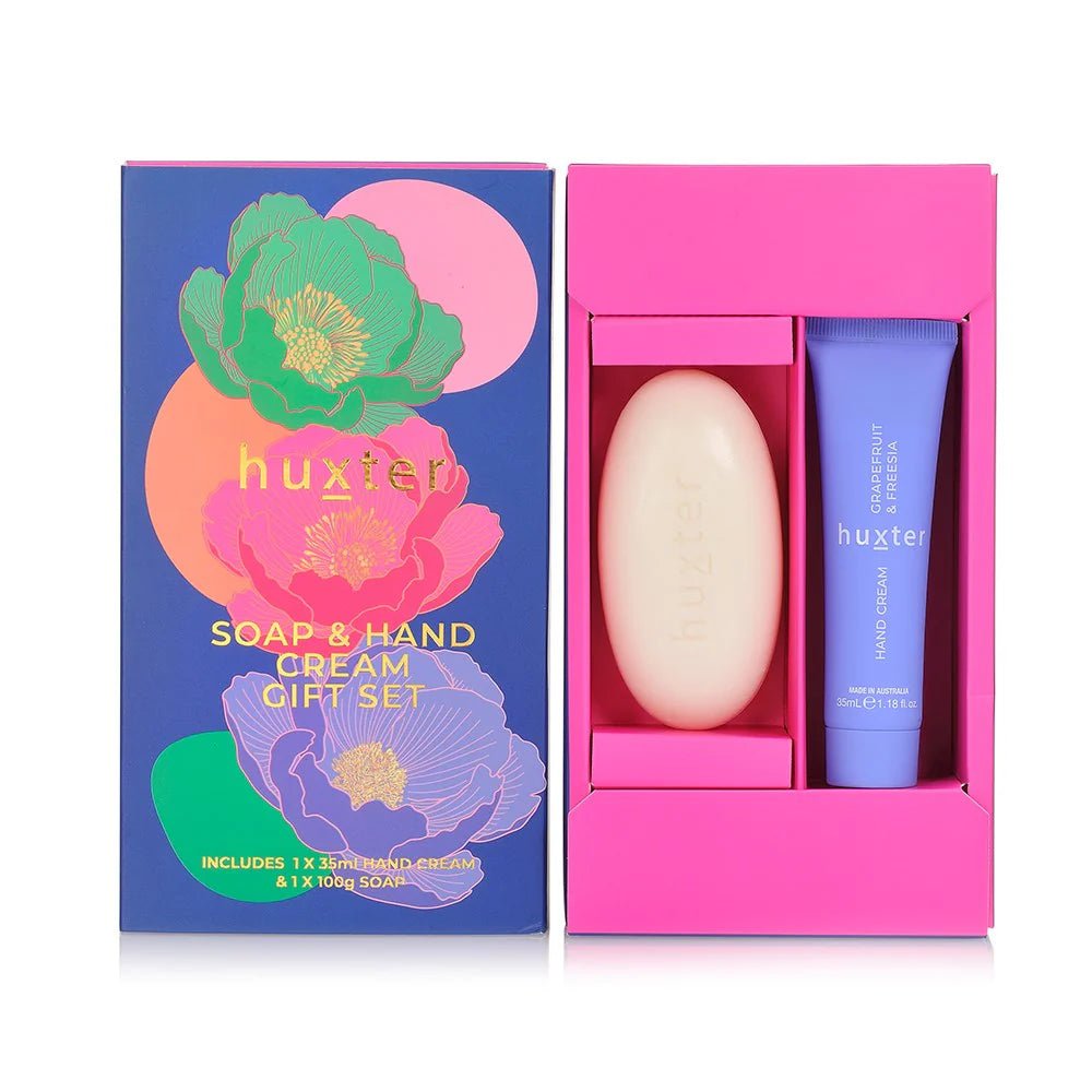 Soap & Hand Cream Gift Box | Grapefruit and Freesia Bar Soap HUXTER
