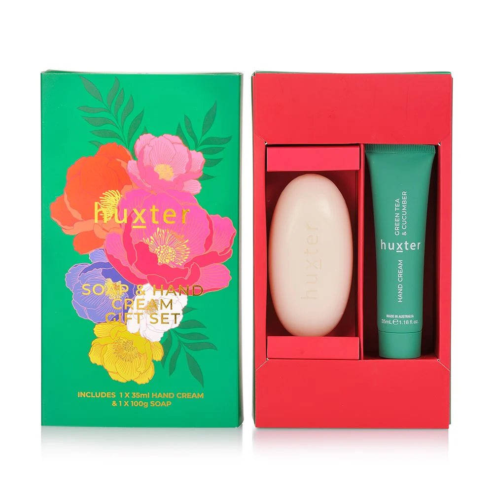 Soap & Hand Cream Gift Box | Green Tea & Cucumber Bar Soap HUXTER