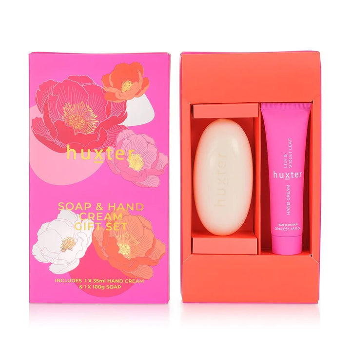 Soap & Hand Cream Gift Box | Lily & Violet Leaf Bar Soap HUXTER