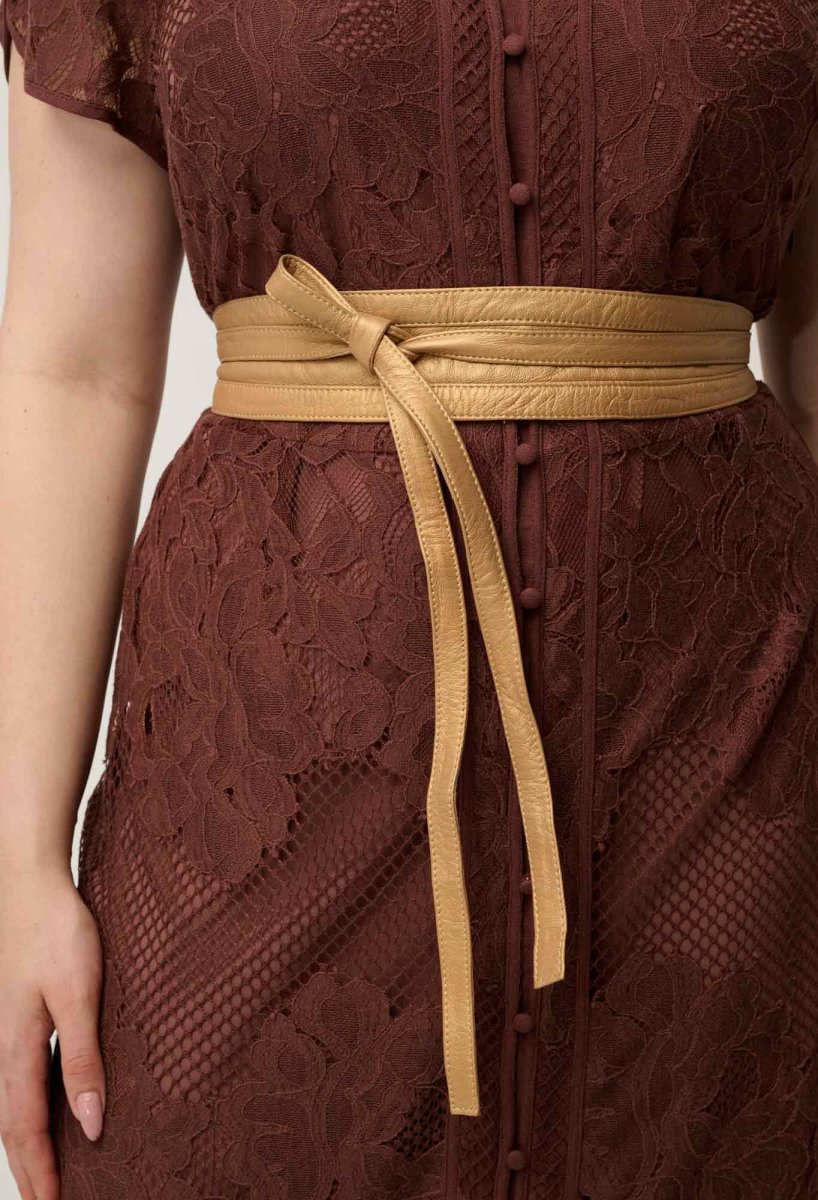 Solene Cotton Blend Lace Dress in Rosewood dress Once Was