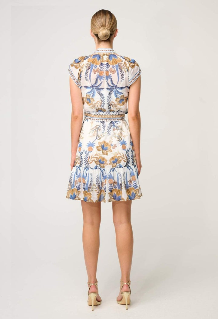 Soraya Cotton Silk Dress in Golden Medina Yougantai David