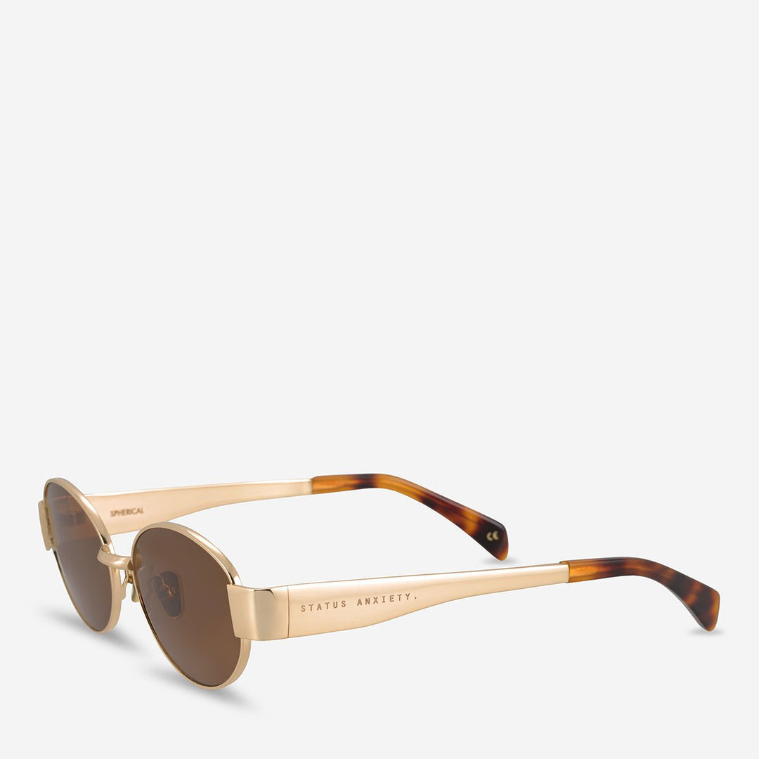 Spherical Sunglasses - Gold Status Anxiety