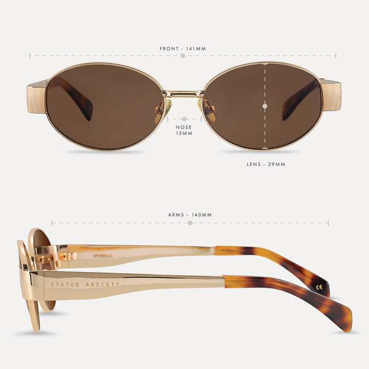 Spherical Sunglasses - Gold Status Anxiety