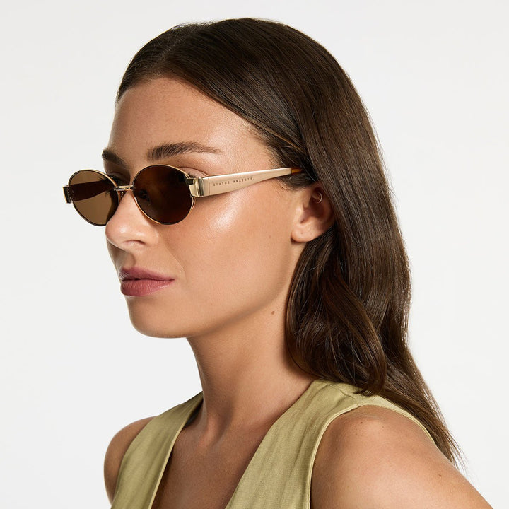 Spherical Sunglasses - Gold Status Anxiety