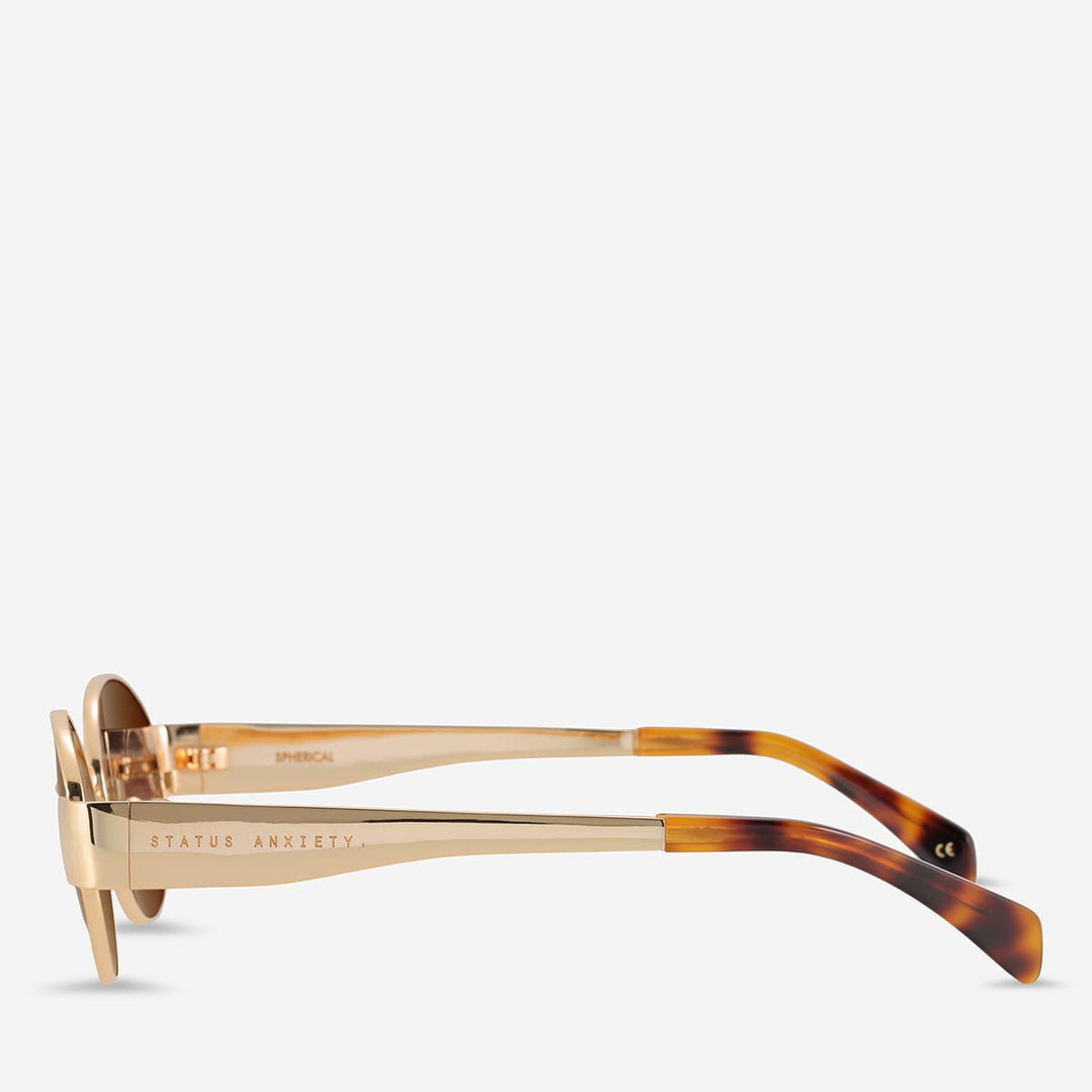 Spherical Sunglasses - Gold Status Anxiety