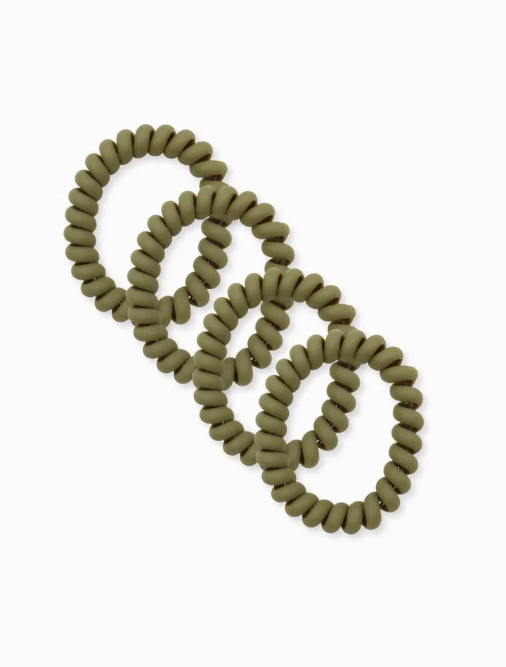 Spiral Hair Tie Pack of 4 - multiple colors hair accessories zjoosh