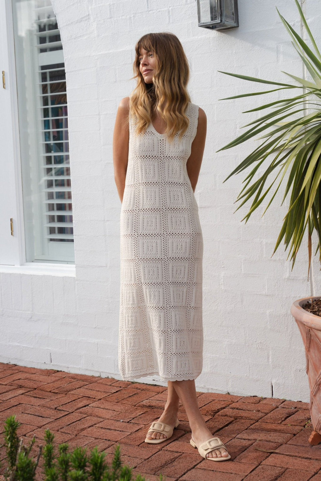 Square Knit Midi Tank Dress Ceres Life