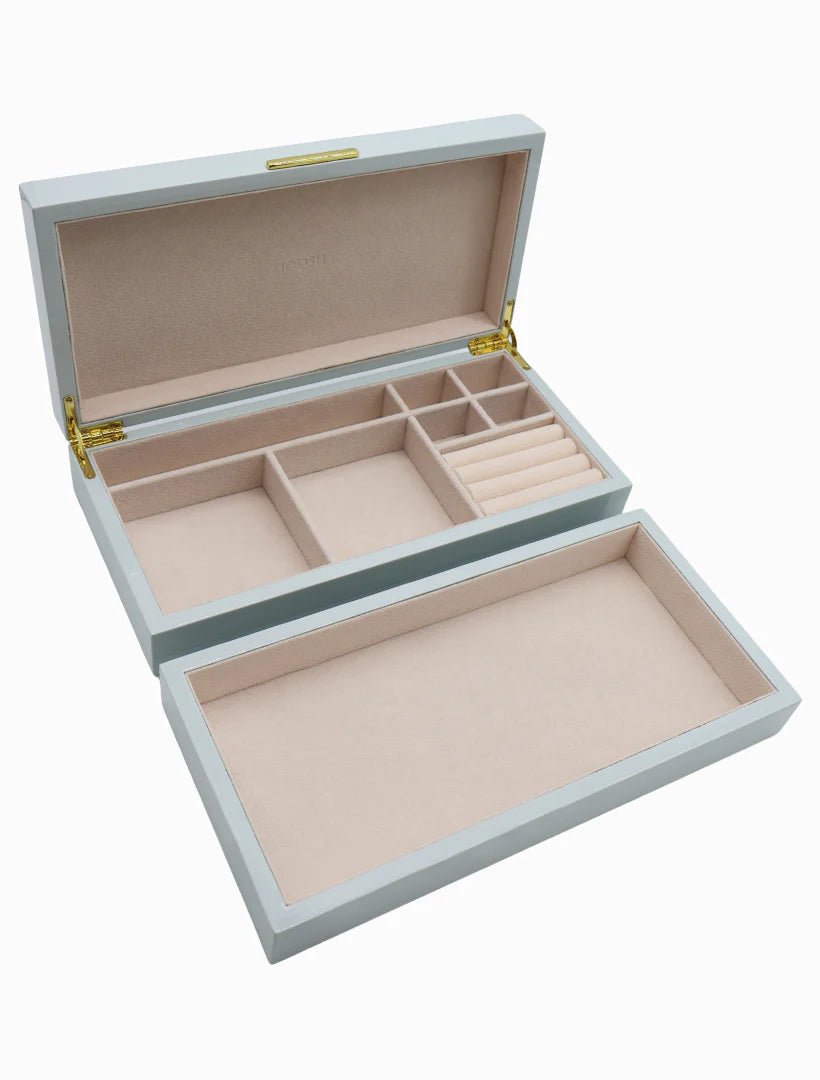 Stacking Lacquered Jewellery Box Blue Jewelery zjoosh