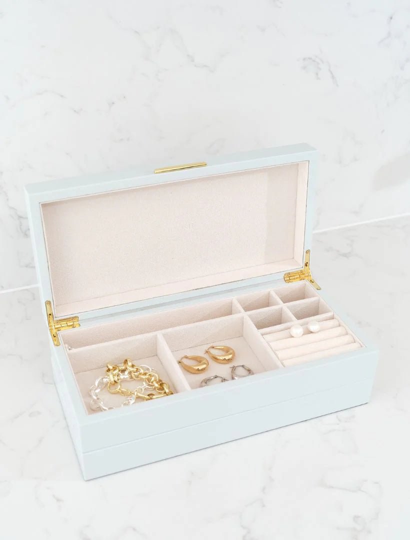 Stacking Lacquered Jewellery Box Blue Jewelery zjoosh