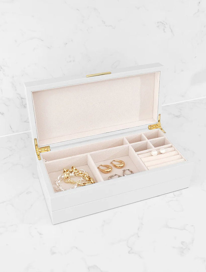 Stacking Lacquered Jewellery Box White Jewelery zjoosh