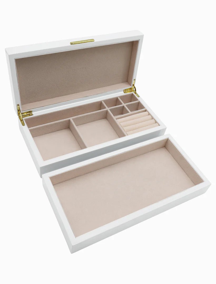 Stacking Lacquered Jewellery Box White Jewelery zjoosh