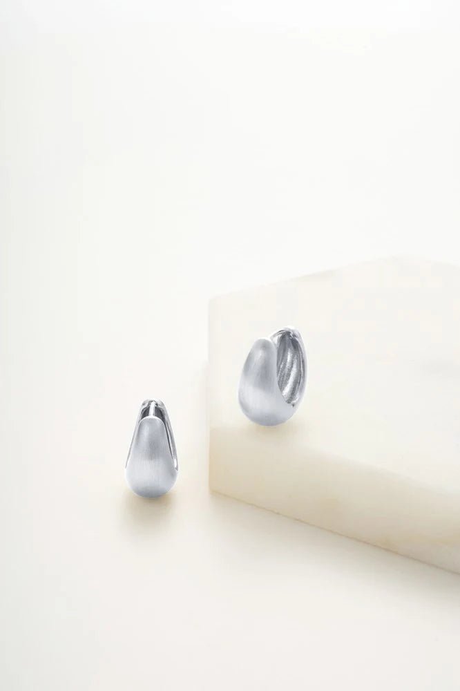 Steph brushed hoop Large Silver earing Zafino Jewellery